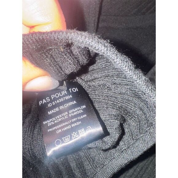 DODO‎ BAR OR Women's Black Ribbed Bodysuit Size 12 Rhinestone Back - Picture 13 of 13